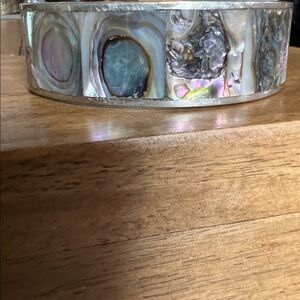 Sterling Abalone vintage bracelet from Mexico 7 cm diameter